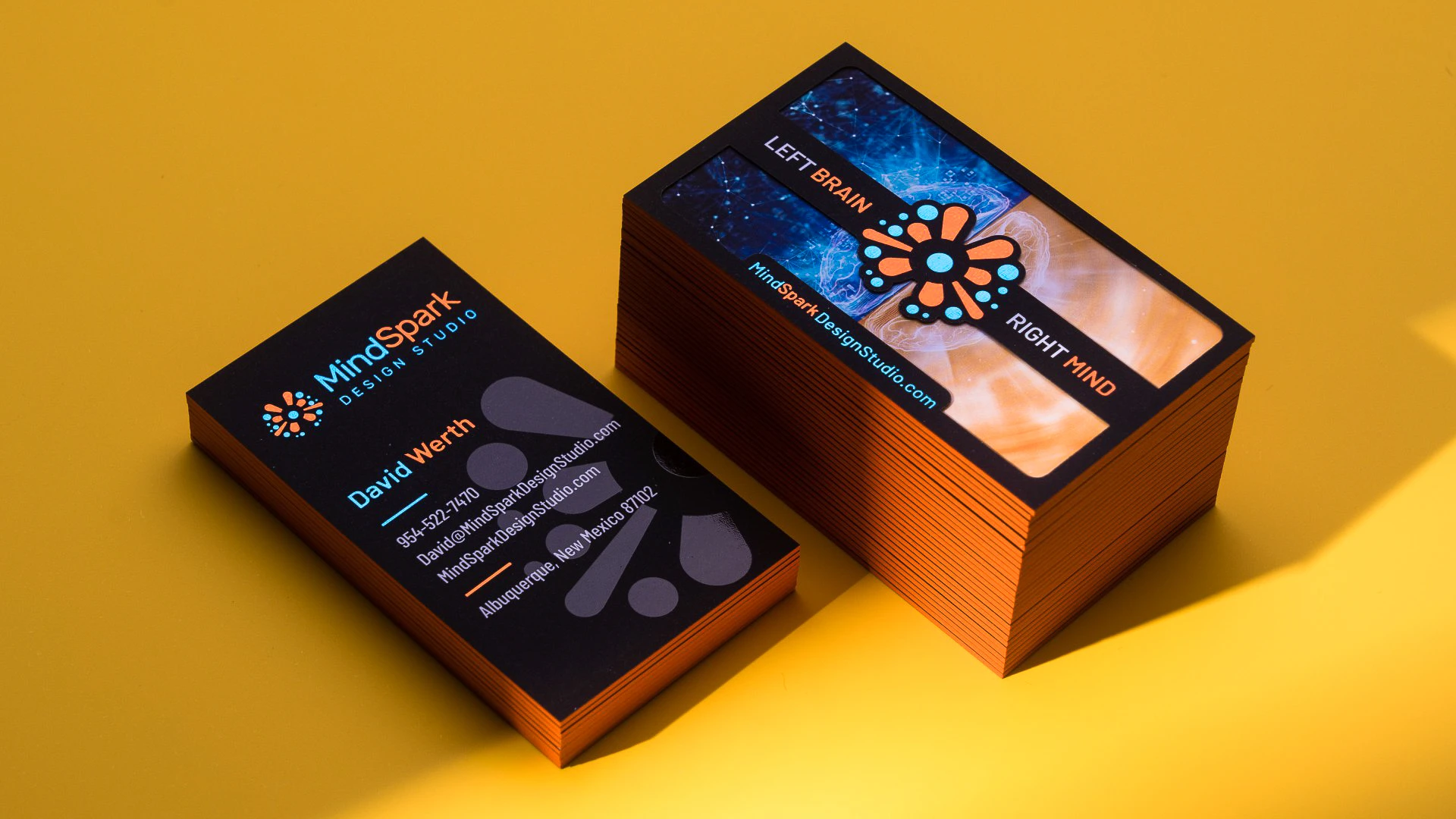 Colored Edge Business Cards Business Card Design